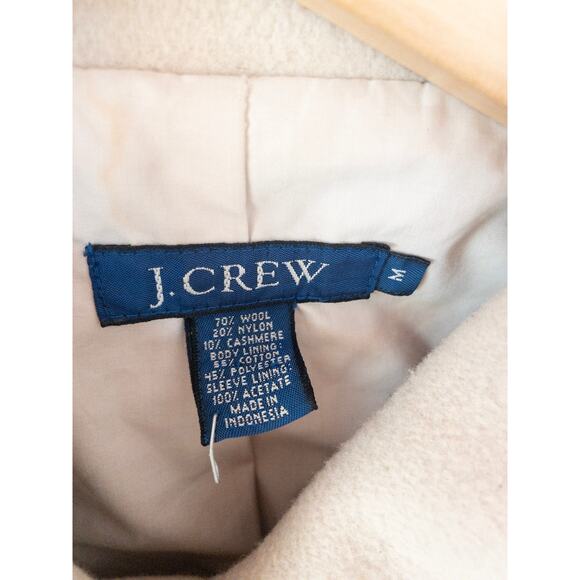 J. Crew Cashmere Wool Blend Women's Peacoat Tan Size Medium - Picture 3 of 4